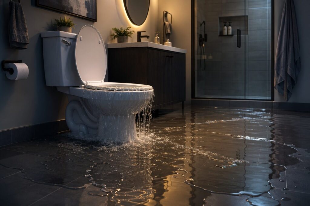 toilet overflowing
